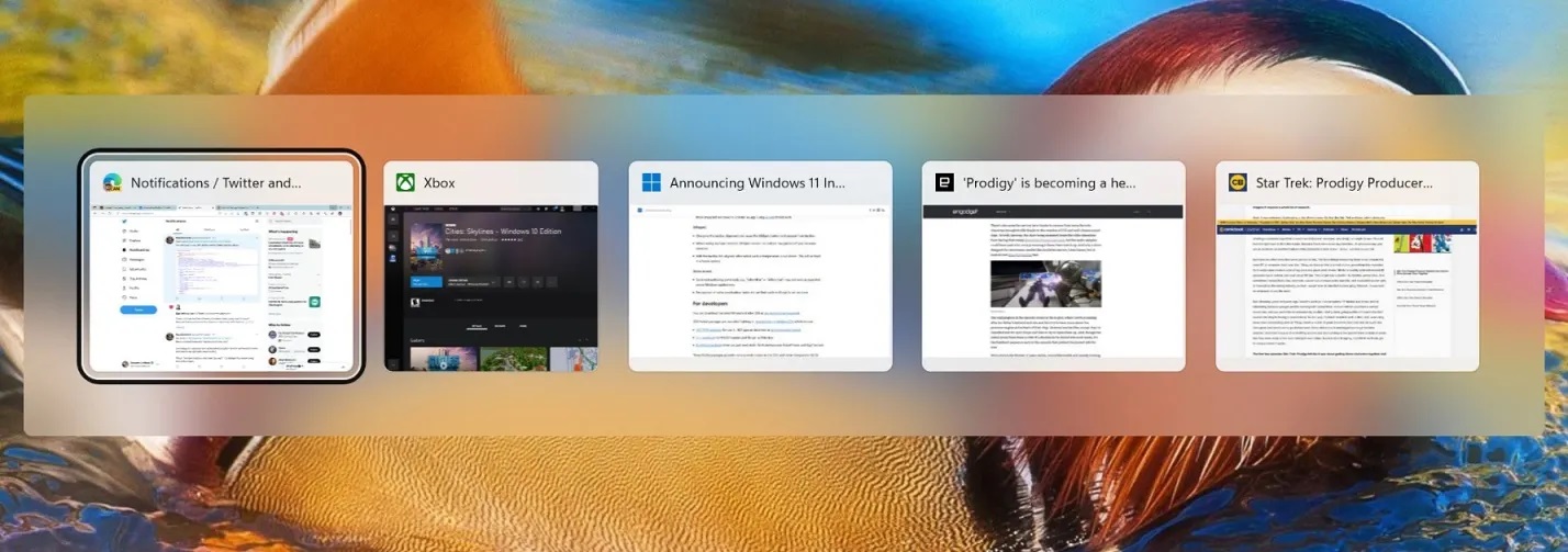 图片[2]-Windows 11中Alt+Tab页面改用窗口化 而非全屏-零度博客
