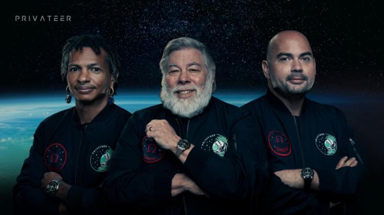 Privateer Space 的创始人，左起：Moriba Jah、Steve Wozniak 和 Alex Fielding。