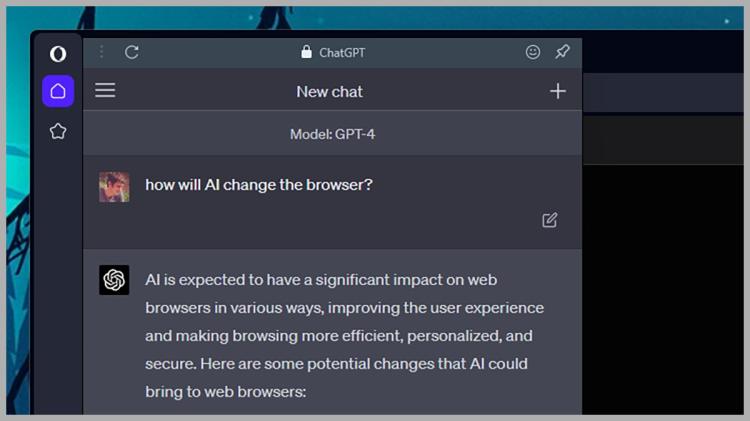 Screenshot of the Opera browser with extensions enabled