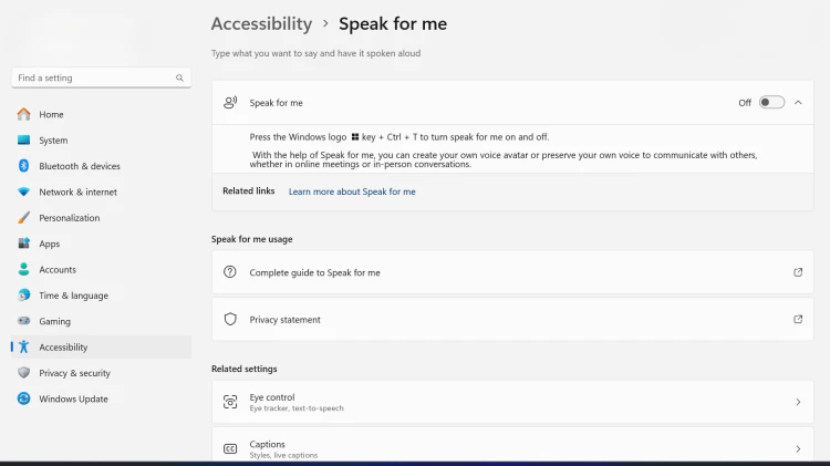 Windows 11 启用 “Speak for Me”，用自己的声音生成AI音频-零度博客