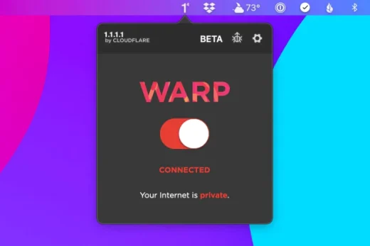 warp vpn macos menu 2
