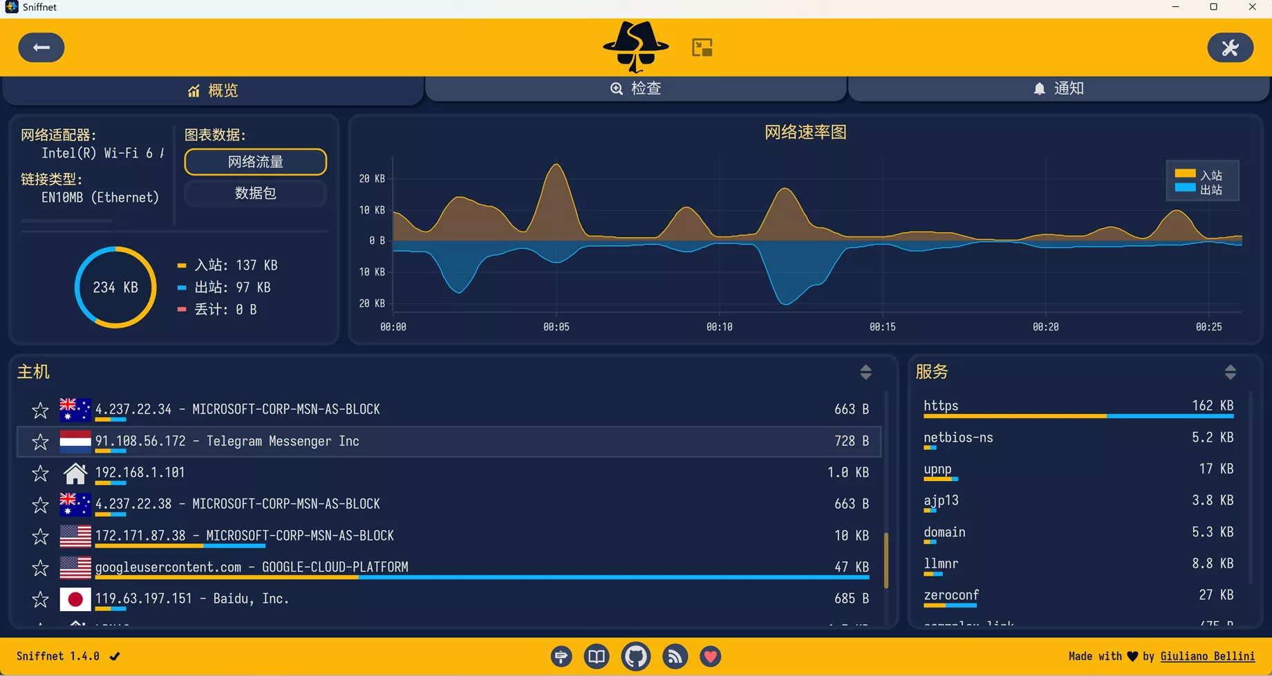 图片[1]-Sniffnet 网络流量监控神器！支持跨平台、直观、免费开源可靠！-零度博客