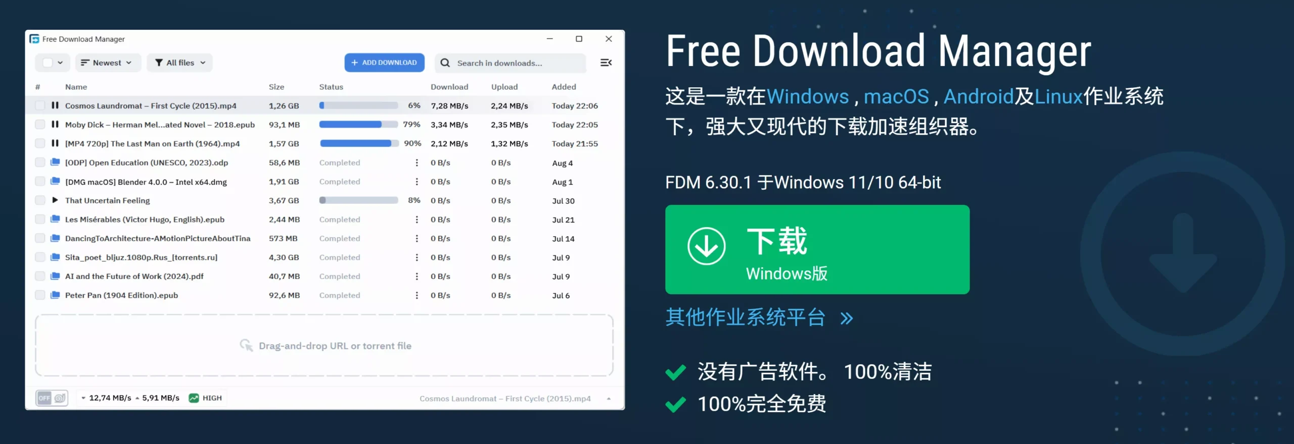 图片[1]-Free Download Manager（FDM）：功能强大的免费多线程下载神器-零度博客