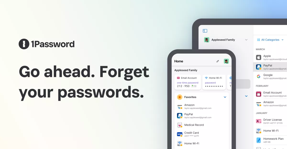 1Password 家庭版 12 个月(激活码)免费白嫖 $ 75.94 美金!-零度博客