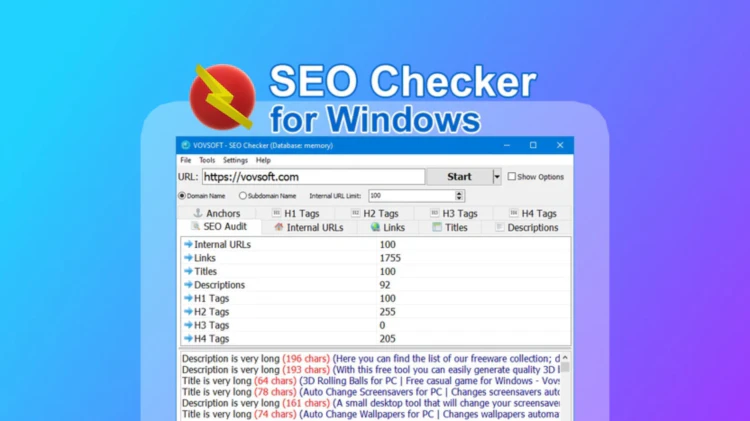 【限免】Vovsoft SEO Checker 永久免费许可证 – 网站分析器和 SEO 审计工具-零度博客